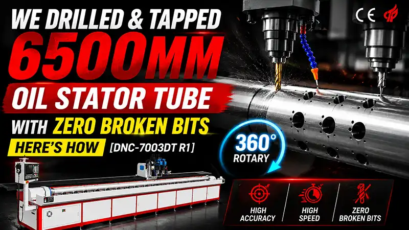 We Drilled & Tapped a 6500mm Oil Stator Tube With Zero Broken Bits — Here's How [DNC-7003DT(R1)]